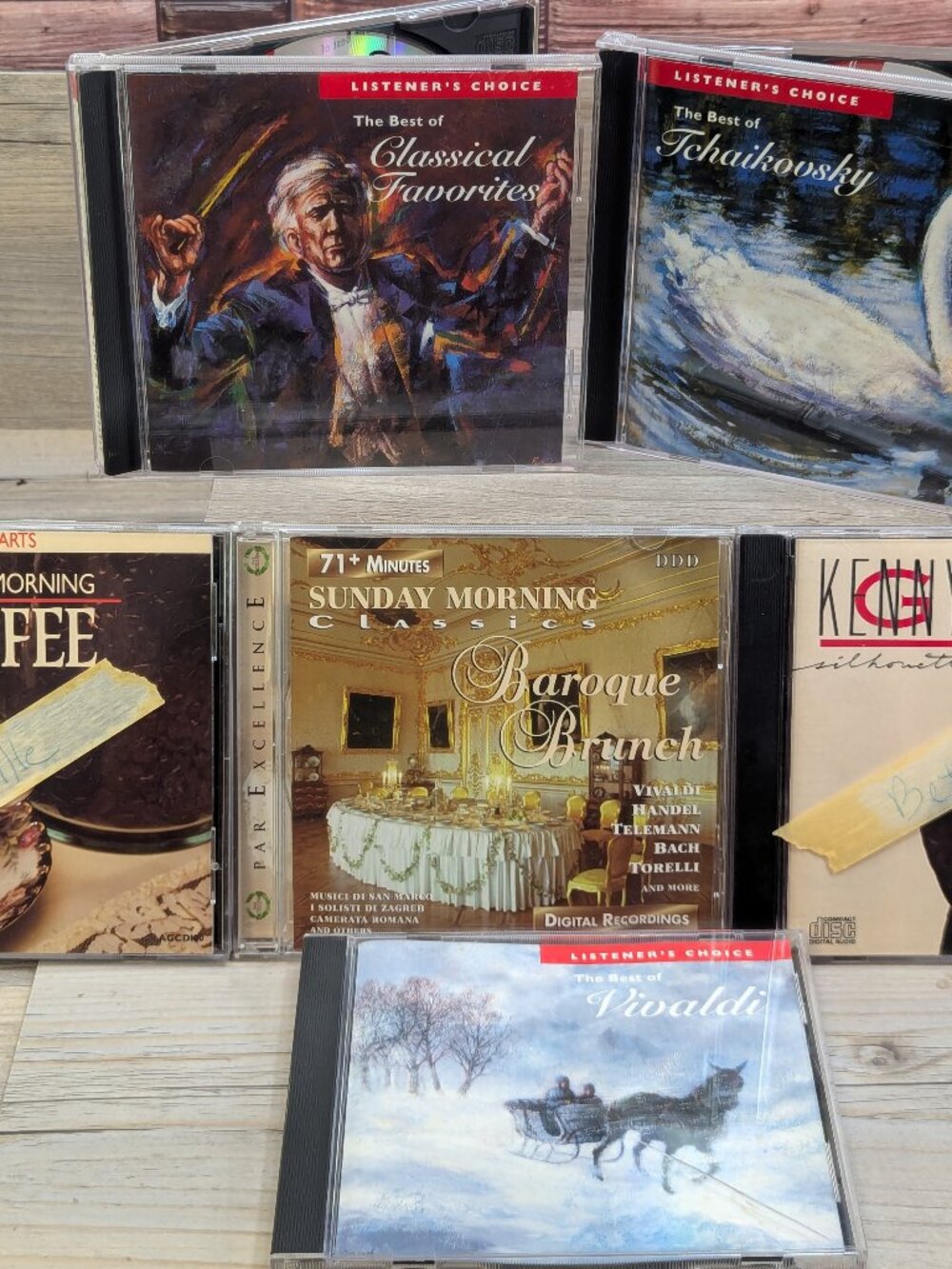 6 Classical Music CD Lot Listeners Choice Vivaldi Tchaikovsky Favorites Kenny G